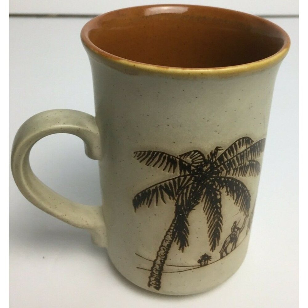 Coffee Mug Ashdale Pottery Desert Camel Caravan Earthenware Made in England Vtg